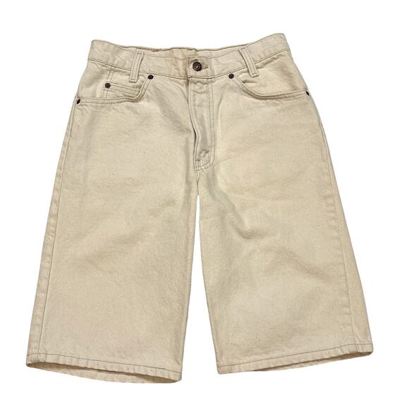 Vtg Levis 550 Jean Shorts Men 30 (28) Cream Relaxed Fit Denim 90s Orange Tab USA - Picture 1 of 9